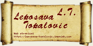Leposava Topalović vizit kartica